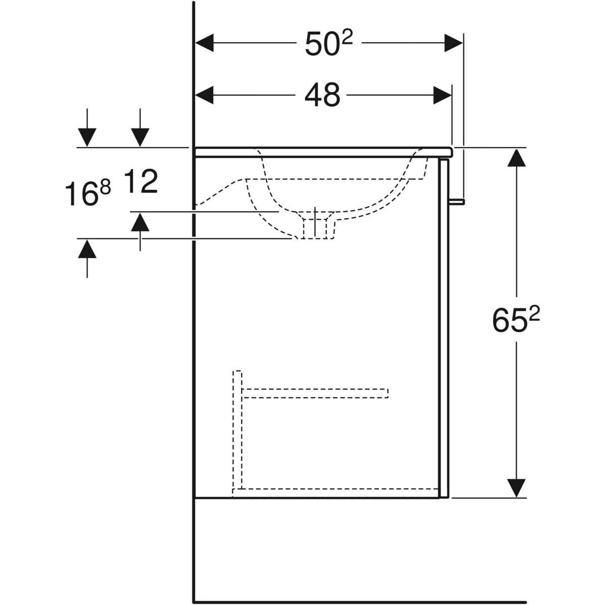  Geberit Súprava nábytkového umývadla Geberit Selnova Square 60 cm, so skrinkou pod um., 1 dvierka, orech sv. G Selnova Square súprava nábytkového umývadla 60 cm, so skrinkou 1 dvierka, orech sv.