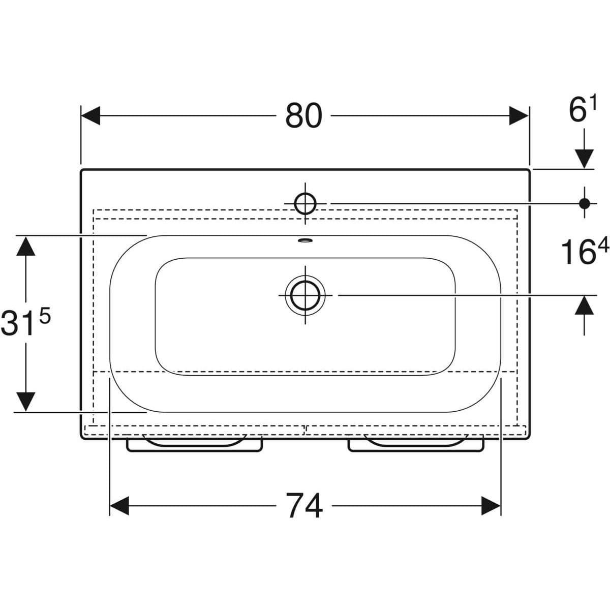  Geberit Súprava nábytkového umývadla Geberit Selnova Square 80 cm, so skrinkou pod um., 2 dvierka, orech sv. G Selnova Square súprava nábytkového umývadla 80 cm, so skrinkou 2 dvierka, orech sv.