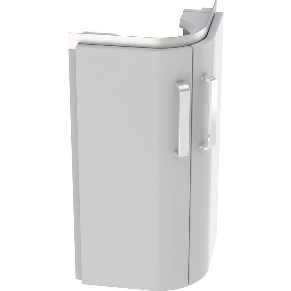 Skrinka pod umývadlo rohové Geberit Selnova Compact, s 2 dvierkami, 42.5x60.4x33cm, svetlosivý/lakovaný