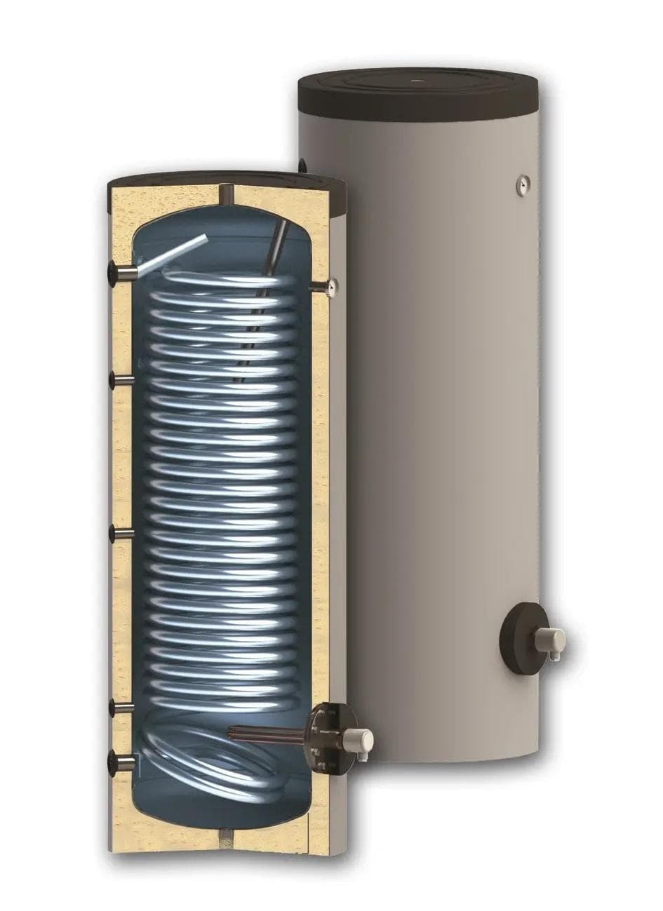 ENERGY400SPV1SLIM Stacionárny zásobník (ohrievač) vody SLIM s jedným výmenníkom 400 l, 3,9 m2, SMALT s izoláciou,  bez elektrického vykurovacieho telesa (152114)