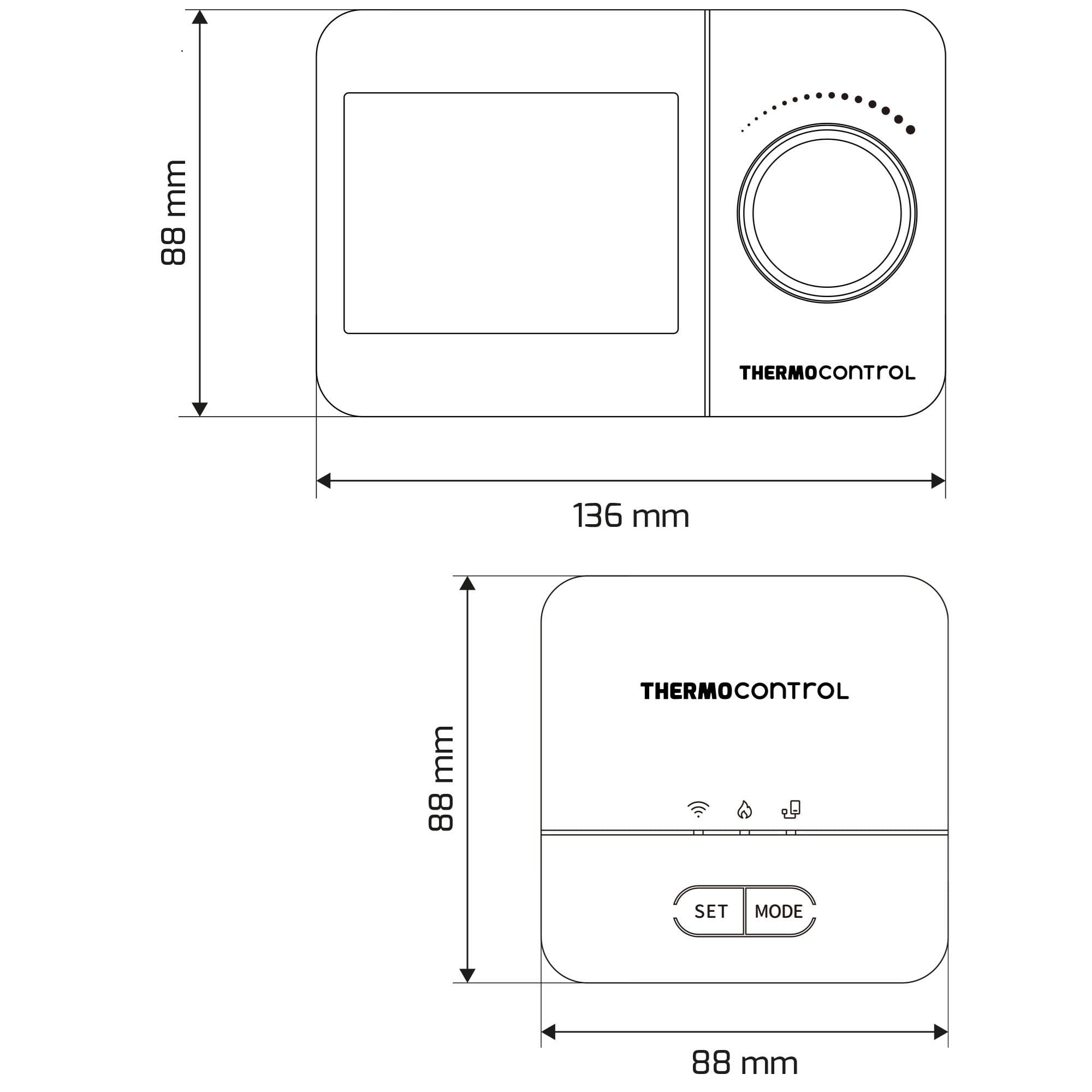  Thermocontrol Digitálny Wi-Fi termostat, biely, 0-230 V, 0,1 °C, TERMO Digitálny Wi-Fi termostat, biely, 0-230 V, 0,1 °C, 5