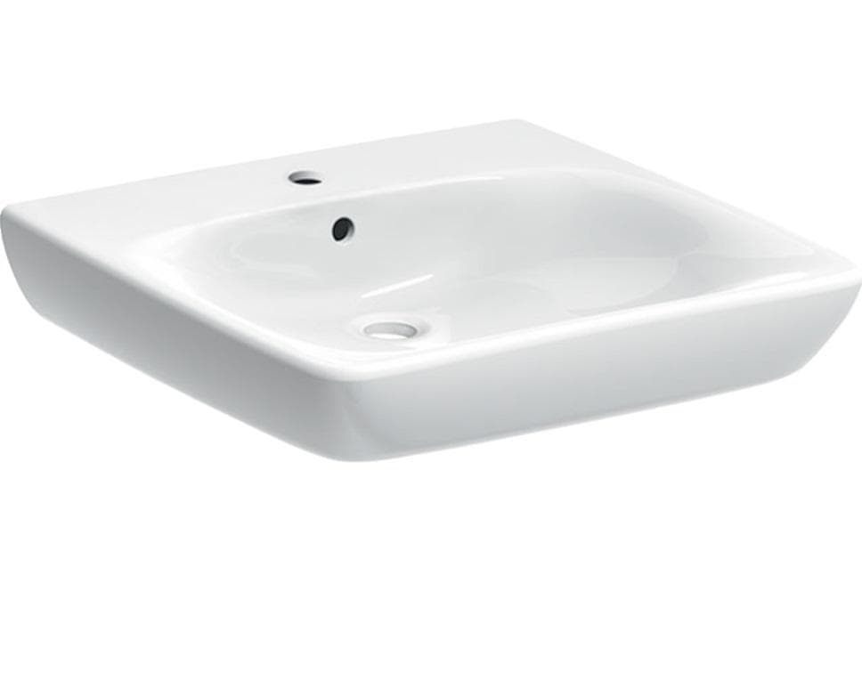 Bezbariérové umývadlo 55 cm Geberit Selnova Comfort, s otvorom pre batériu v strede, s prepadom