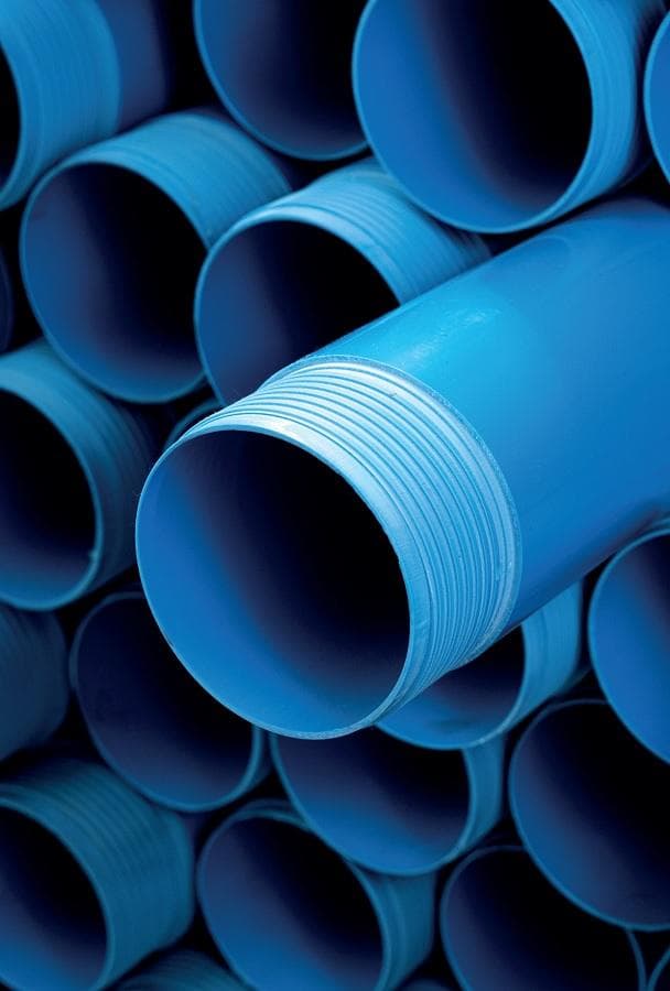 PVC rúra pre vŕtané studne ZAVITOVÁ, 125x6,0x4000, modrá studničná