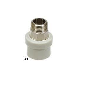PPR dg prechod O 20 mm - 1/2" A1, závit kovový vonkajší, 8 hranový