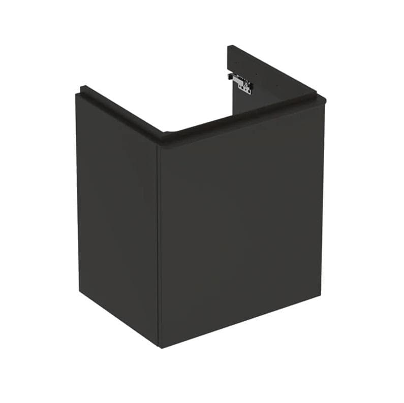 Skrinka pod umývadlo 55 cm Geberit Smyle Square, s 1 dvierkami, 53.6x61.7x43.3cm, láva, závesy-vľavo