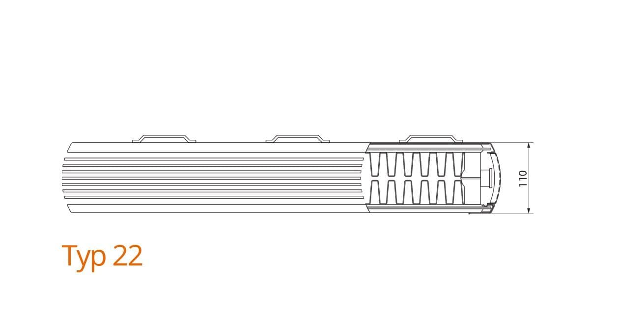 KOS dekoračný doskový radiátor KOH22-750x1350 mm so spodným pripojením dvojpanelový