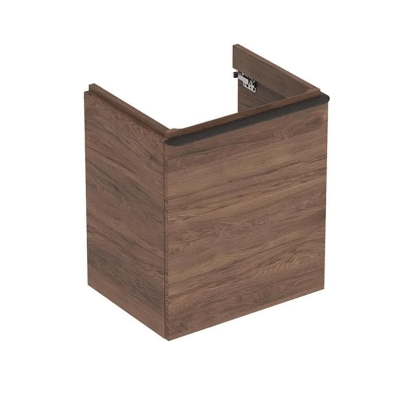 Skrinka pod umývadlo 55 cm Geberit Smyle Square, s 1 dvierkami, 53.6x61.7x43.3cm, orech, závesy-vpravo