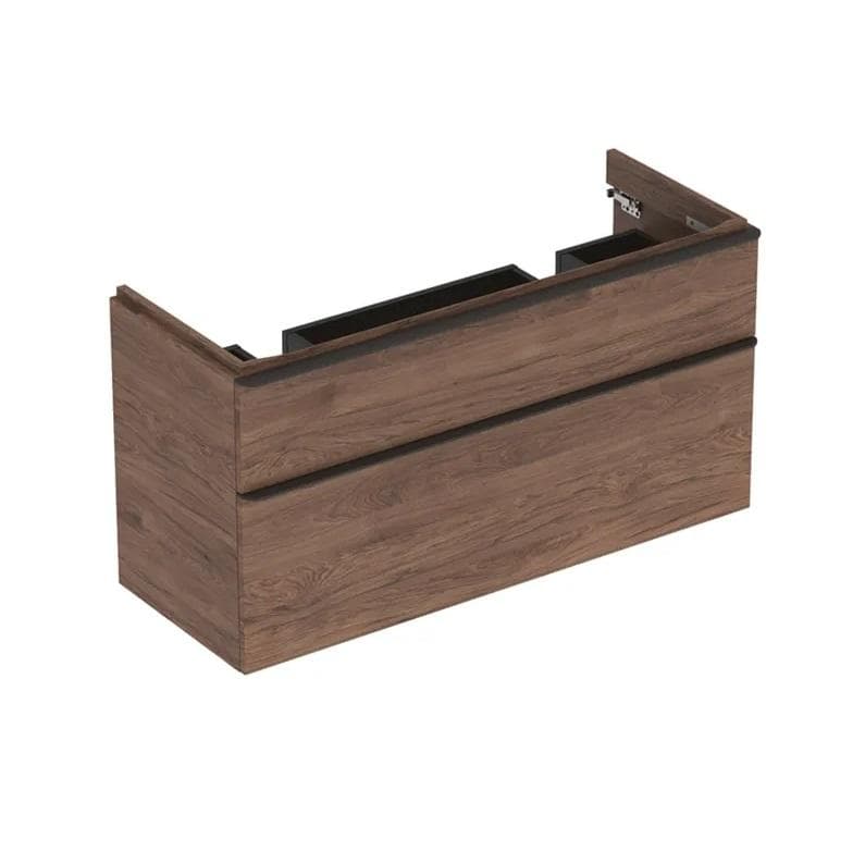 Skrinka pod dvojumývadlo 120 cm Geberit Smyle Square, s 2 zásuvkami, 118.4x61.7x47cm, orech hickory