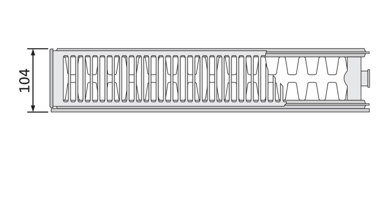 Doskový radiátor Plan Compact FC22-500x2300 mm s bočným pripojením dvojpanelový