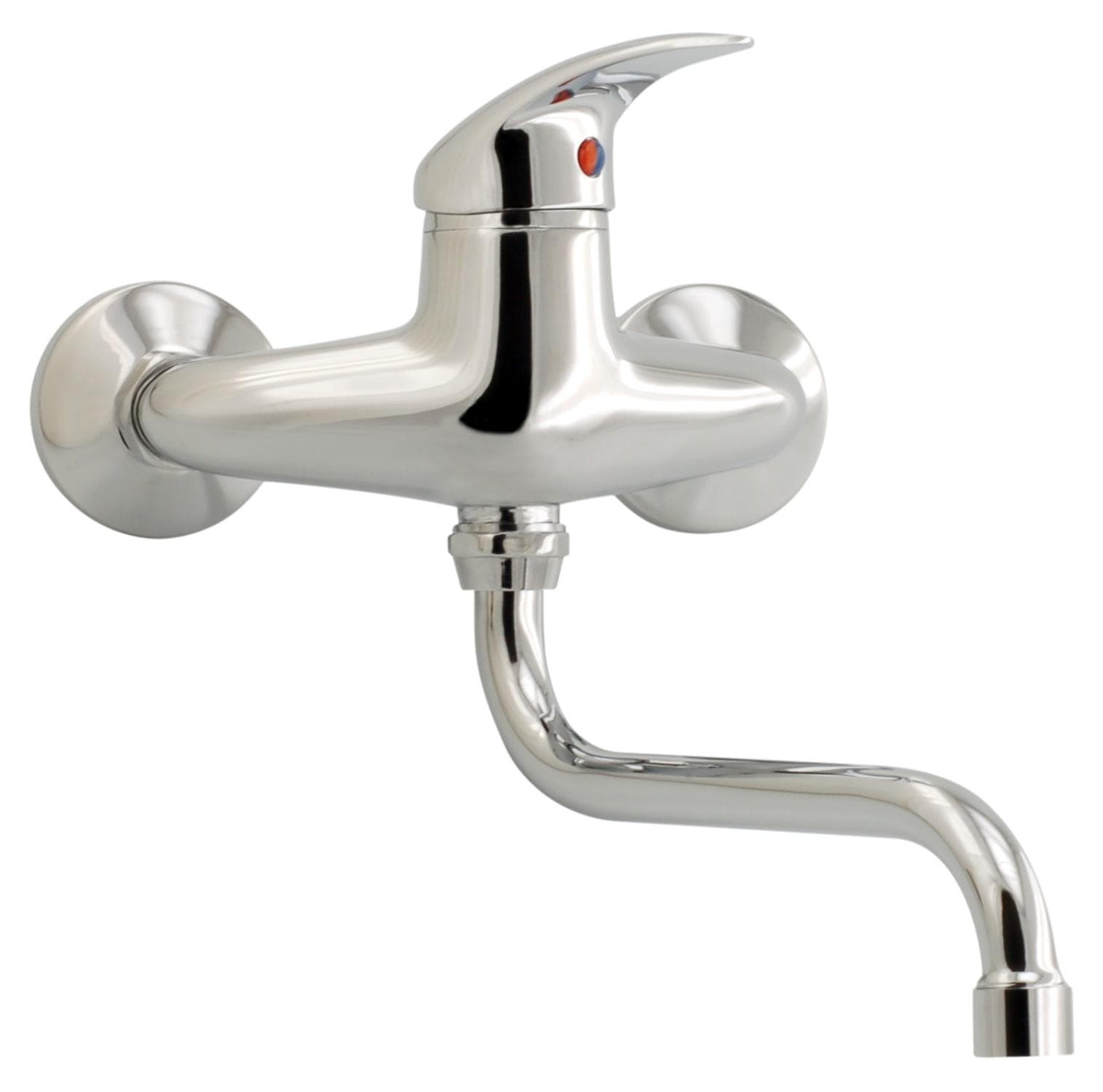 RS.6110.150 SAMTEK ARIES drezová kuchynská batéria na stenu s pákou, montážny rozstup 150 mm, klasické rúrkové výtokové ramienko