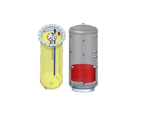 Akumulačná nádrž ENERGY DUO AKU V1 MT nesmalovaná, 500 l, s izoláciou, jeden výmenník, vnorený zásobník na TUV SMALT 170 l, (500735)