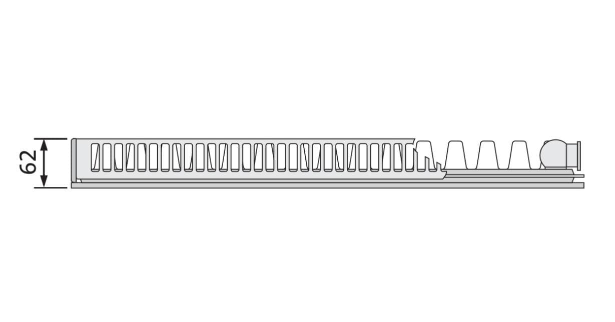 Doskový radiátor Plan Compact FC11-500x 500 mm s bočným pripojením jednopanelový