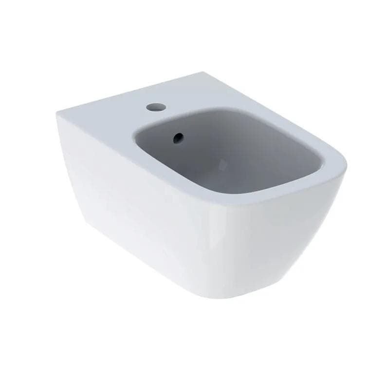 Bidet závesný Geberit Smyle Square, uzavretý tvar, T=54cm, s prepadom