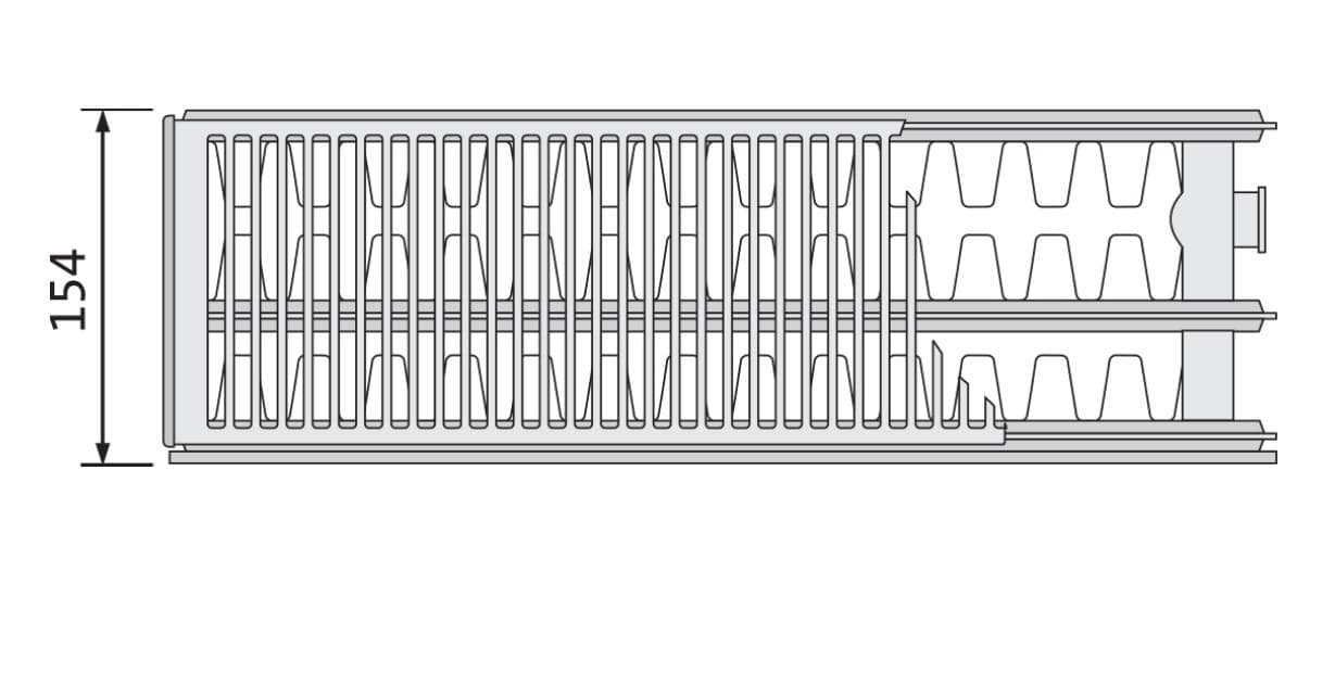 Doskový radiátor Plan Compact FC33-500x1800 mm s bočným pripojením trojpanelový