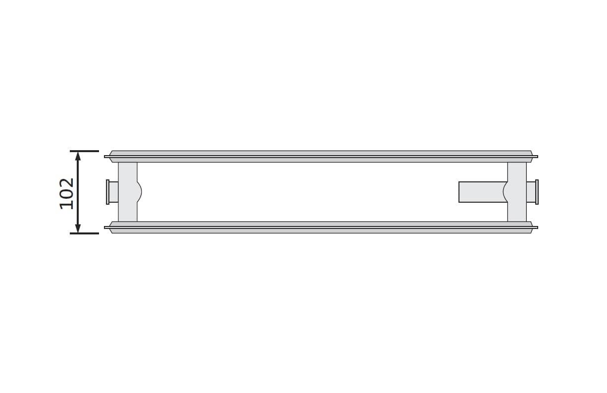 Doskový radiátor Ventil Hygiene HV20-300x 700 mm so spodným pripojením dvojpanelový
