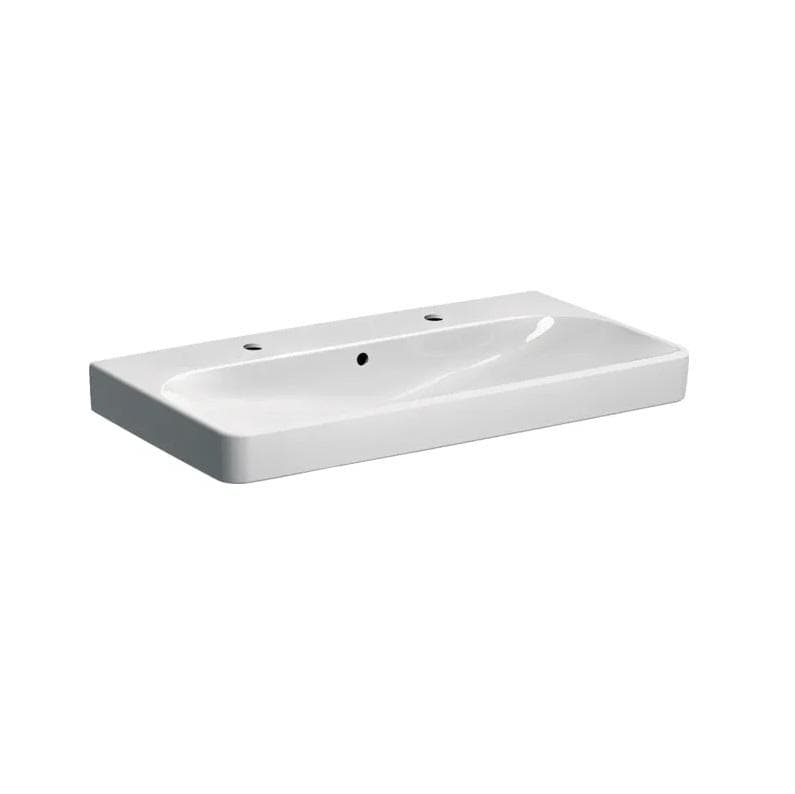 Umývadlo 90x48 cm, s dvomi otvormi pre batériu, s prepadom, Geberit Smyle Square (nahrádza L91590000)