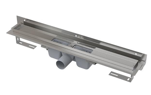 APZ4-1050 Podlahový žľab nerez s okrajom pre perforovaný rošt, ku stene, 1050 mm