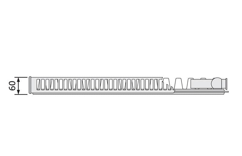 Doskový radiátor Ventil Compact VKO11-300x 400 mm so spodným pripojením jednopanelový