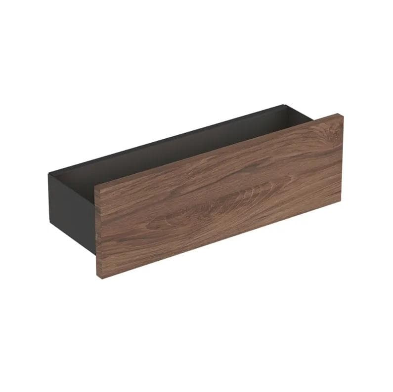 Nástenná polička Geberit Smyle Square 45x14.8x15cm, láva/matná, orech hickory/melamín so štruktúrou dreva