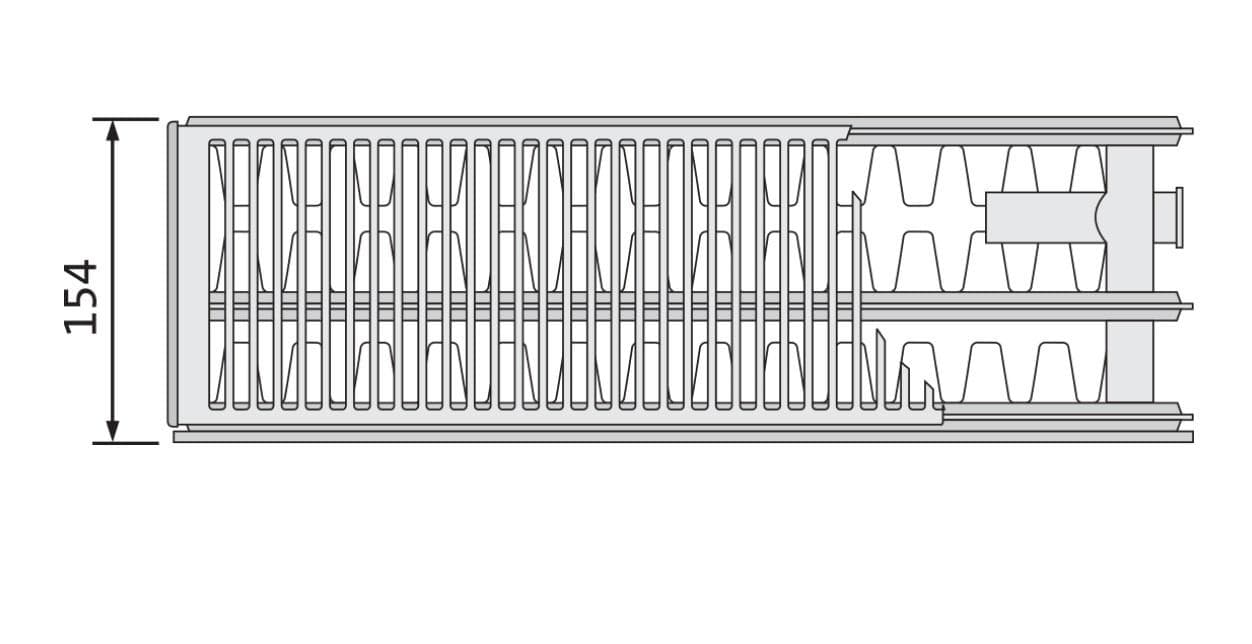 Doskový radiátor Plan Ventil Compact FCV33-500x1200 mm so spodným pripojením trojpanelový