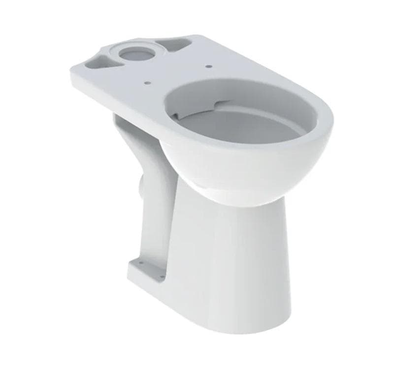 WC misa Geberit Selnova Comfort pre splachovaciu nádržku umiestnenú na WC mise, s hlbokým splachovaním, vodorovný odtok, zvýšené, Rimfree