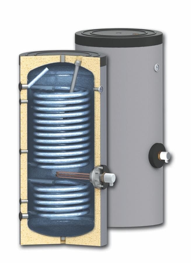Stacionárny zásobník vody s dvoma výmenníkmi 500 l, 4,36/1,8 m2, SMALT s izoláciou, bez elektrického vykurovacieho telesa (151125)
