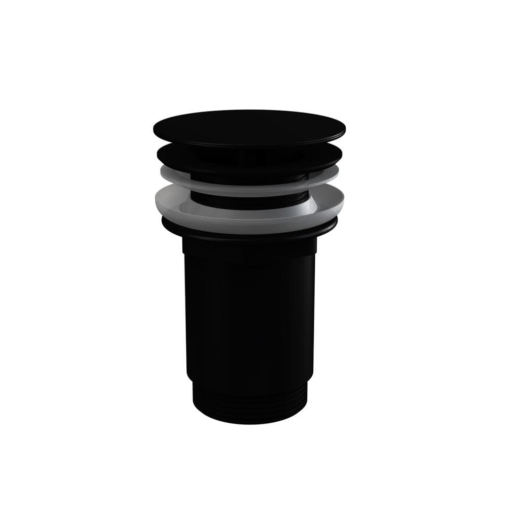 Výpusť umývadlová A396BLACK, 5/4" celokovová, veľká zátka, pre umývadlá bez prepadu, čierna-mat