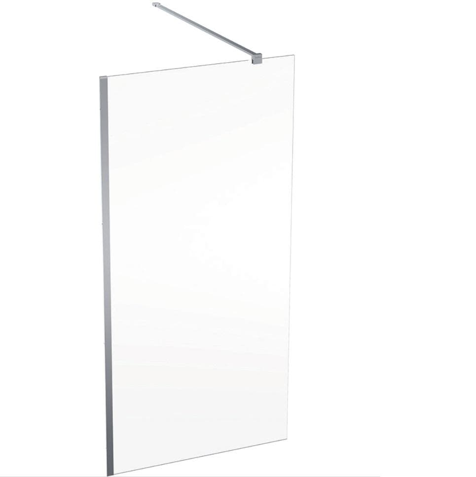 Sprchová pevná stena typu Walk-in Geberit GEO: 98.5–100x200cm, Striebristá / Transparentné sklo hrúbka 8 mm