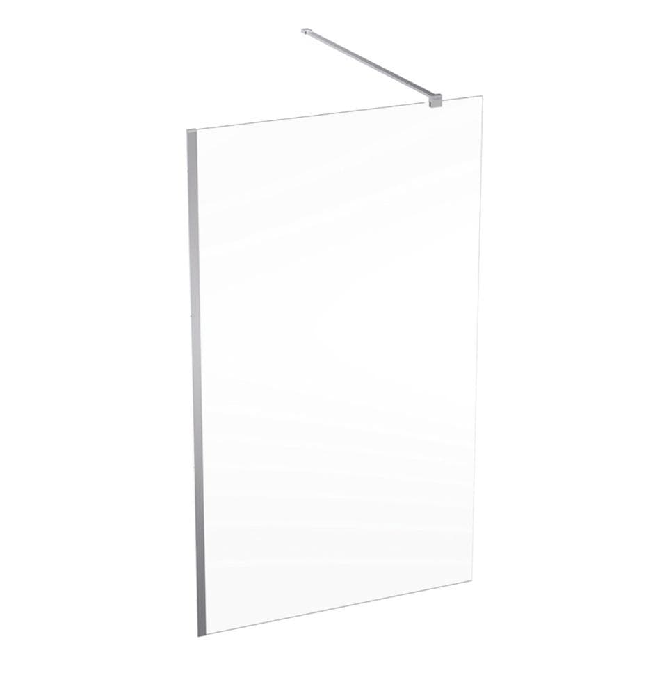 Sprchová pevná stena typu Walk-in Geberit GEO: 118.5–120x200cm, Striebristá / Transparentné sklo hrúbka 8 mm