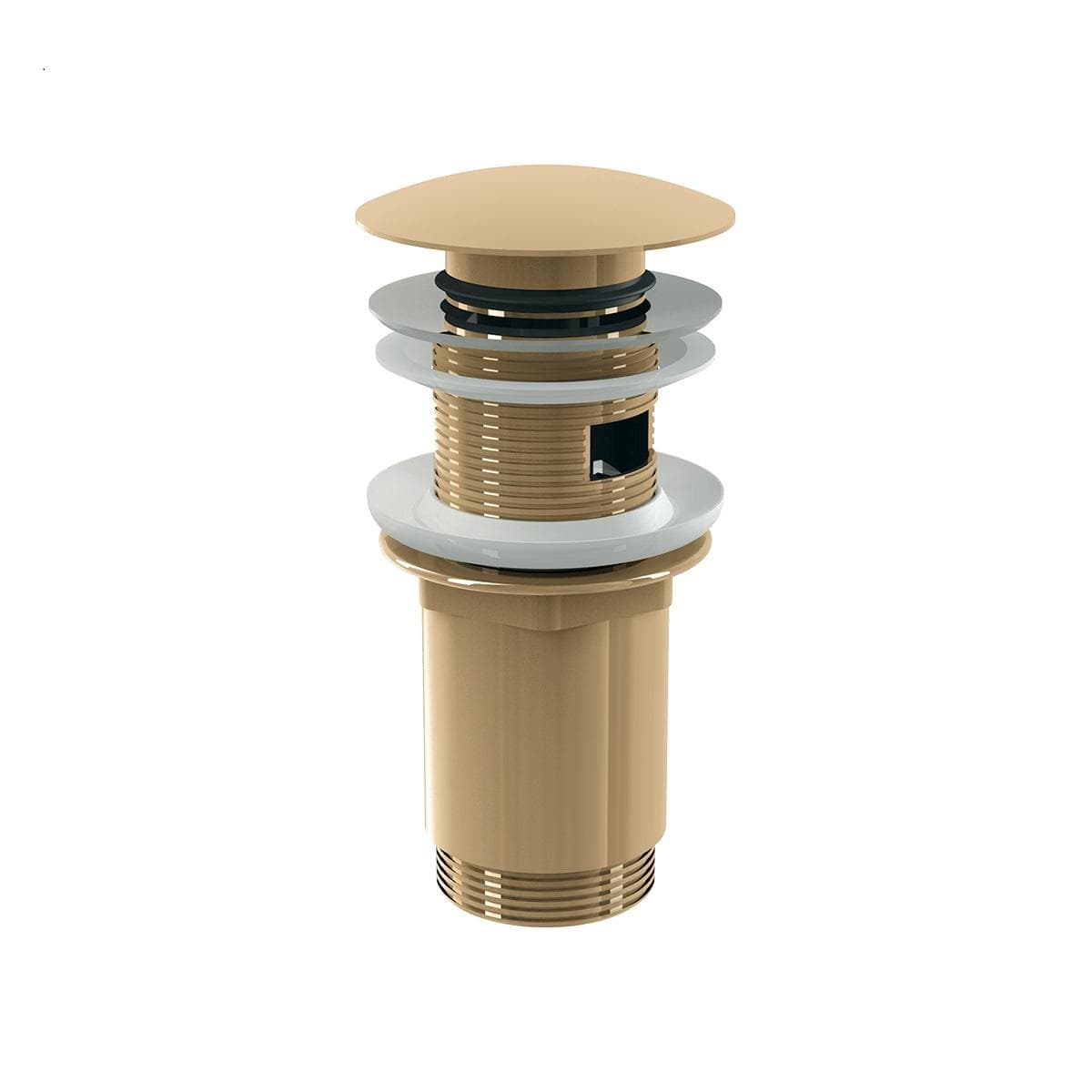 Výpusť umývadlová A392-G-P, CLICK-CLACK 5/4", celokovová s prepadom, veľká zátka, GOLD LESK