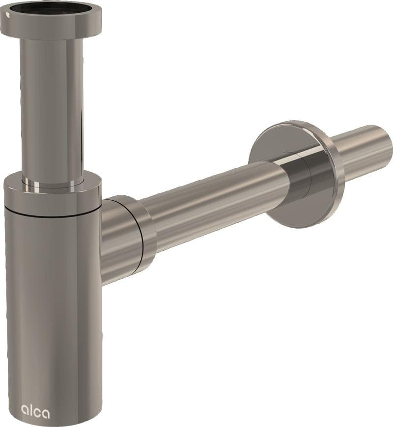 Umývadlový sifón A400, DN32x5/4" DESIGN NIKEL-LESK celokovový, guľatý (polsifón)
