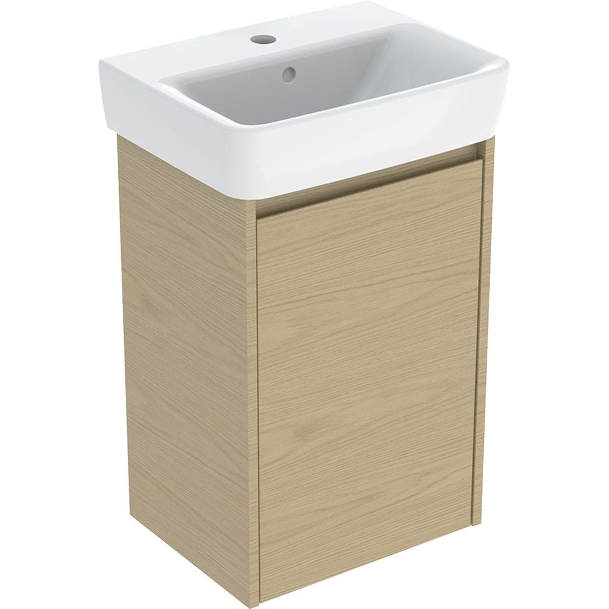 Súprava umývadla 45 cm Geberit Selnova Square so skrinkou, 1 dvierka, 45x69.7x34cm, dub prírodný
