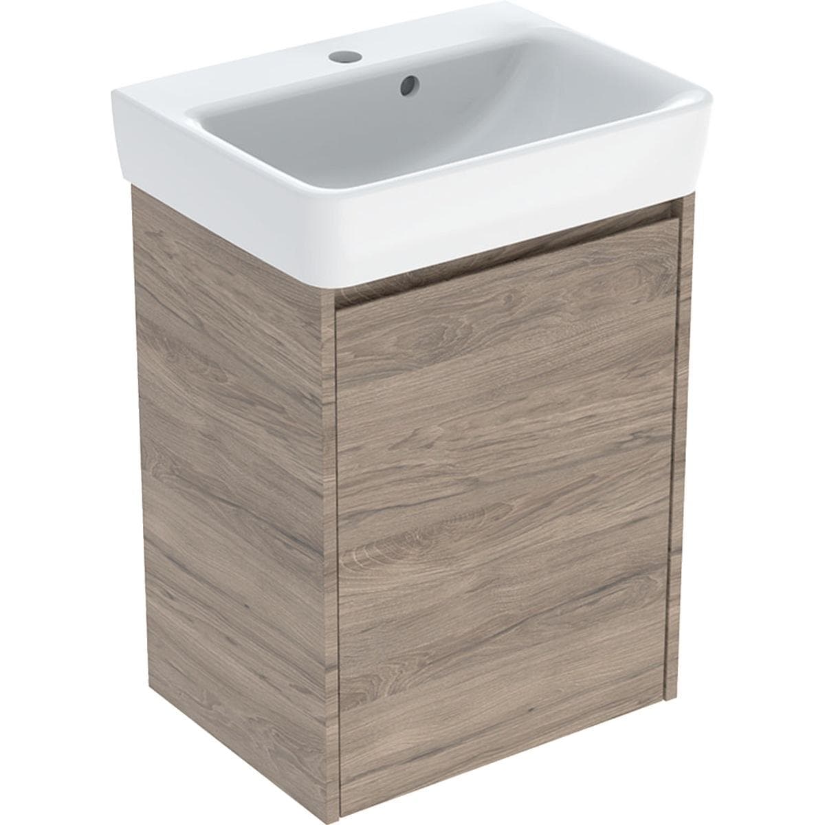 Súprava umývadla 50 cm Geberit Selnova Square so skrinkou, 1 dvierka, 50x69.7x38cm, orech hickory