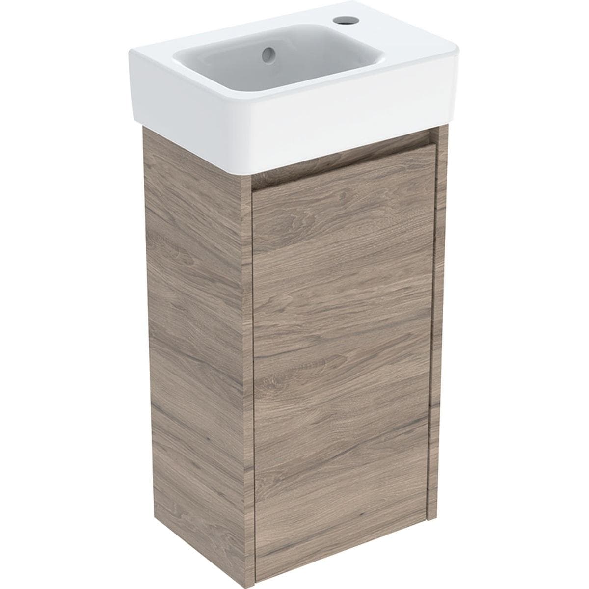 Súprava umývadla 36 cm Geberit Selnova Square so skrinkou, 1 dvierka, 36x69.7x25cm, orech hickory