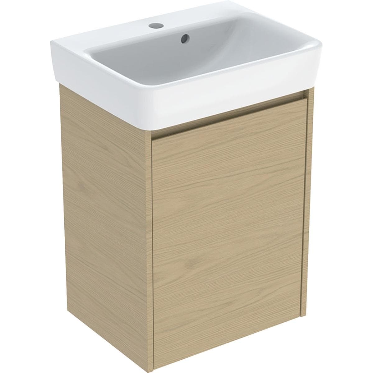 Súprava umývadla 50 cm Geberit Selnova Square so skrinkou, 1 dvierka, 50x69.7x38cm, dub prírodný
