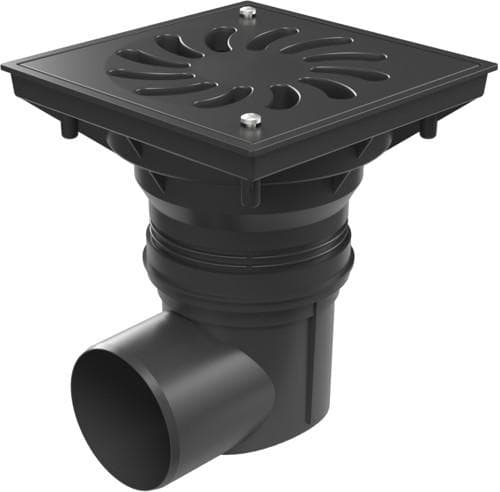 330Xz - KVB 110/250 X P z Kanalizačná vpust bočná D 110 - 250, NEPTUN, plastová mriežka, skrutky
