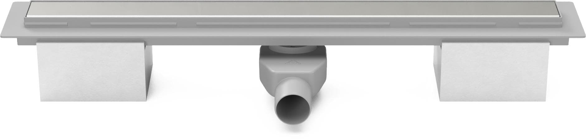 CH PA 950 K - Podlahový žľab plastový, dĺžka 950 mm, s otočným sifónom D50 o 360°, nerezová mriežka KLASIK/FLOOR lesklá