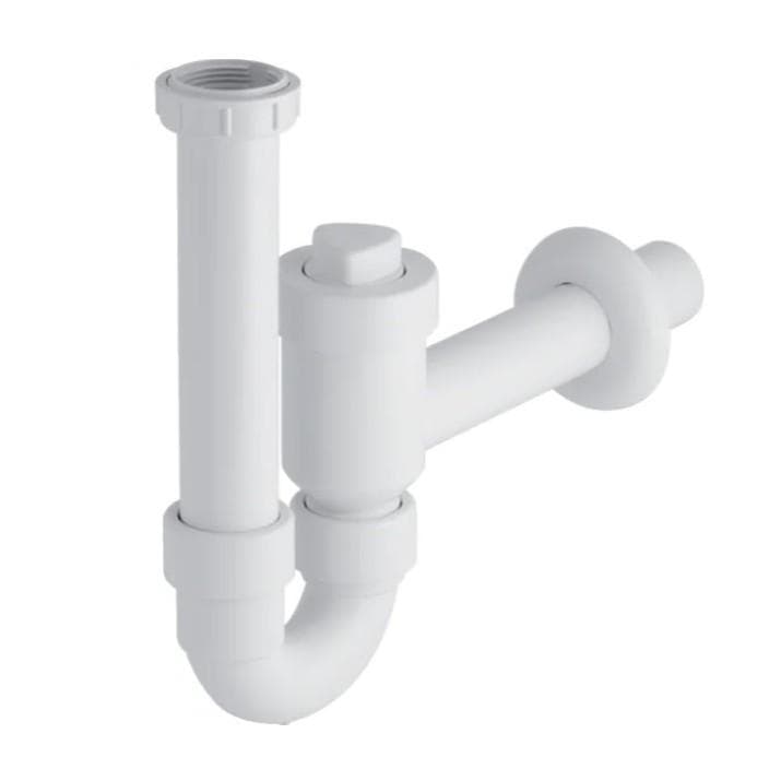 Umývadlový sifón Geberit, kolenový, uzatvárateľný, vodorovný odtok, d50, G 6/4"